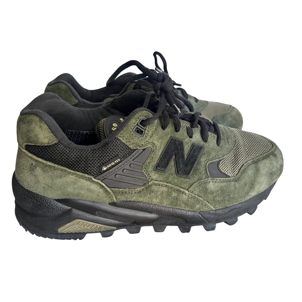 New Balance 580 Gore-Tex 9 Olive Green Black Suede Sneakers MT580RSC Mens